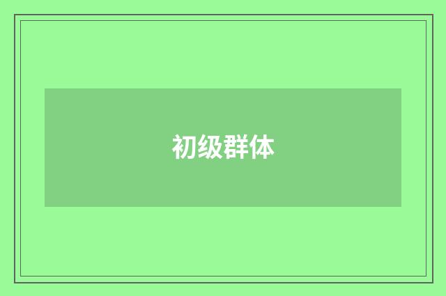 初级群体