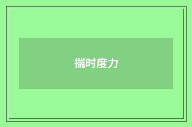 揣时度力