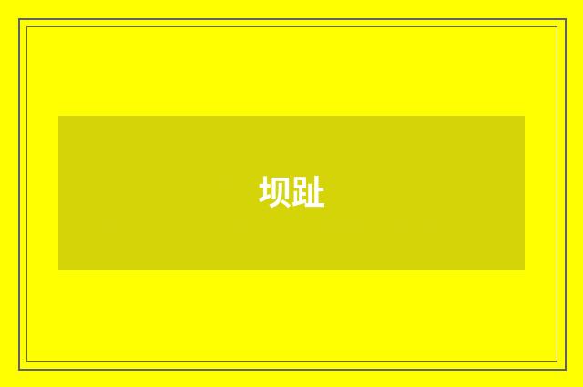 坝趾