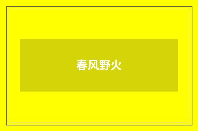 春风野火