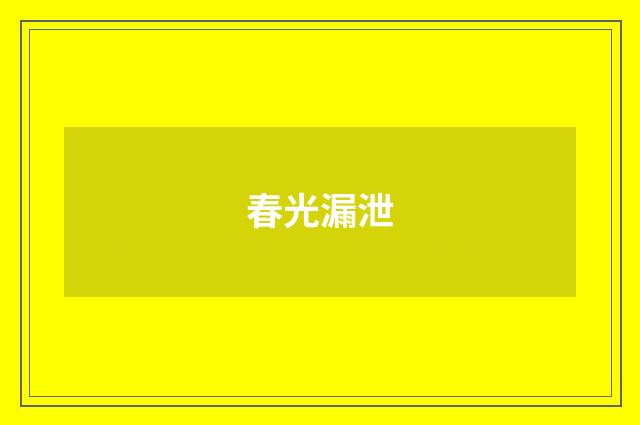春光漏泄