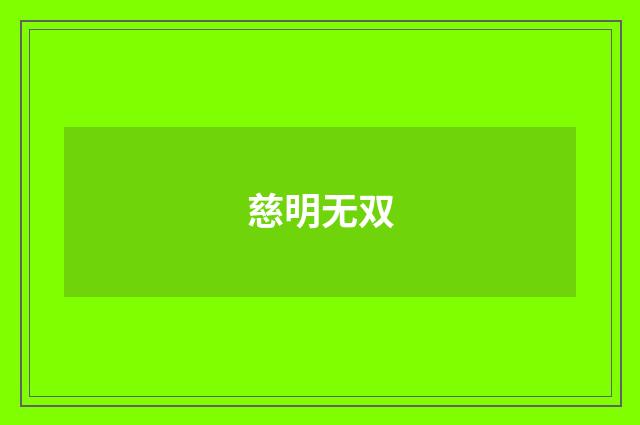 慈明无双