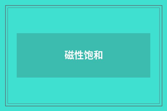 磁性饱和