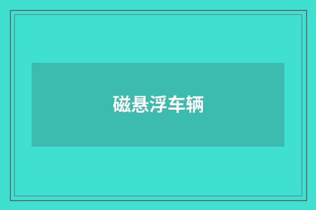 磁悬浮车辆