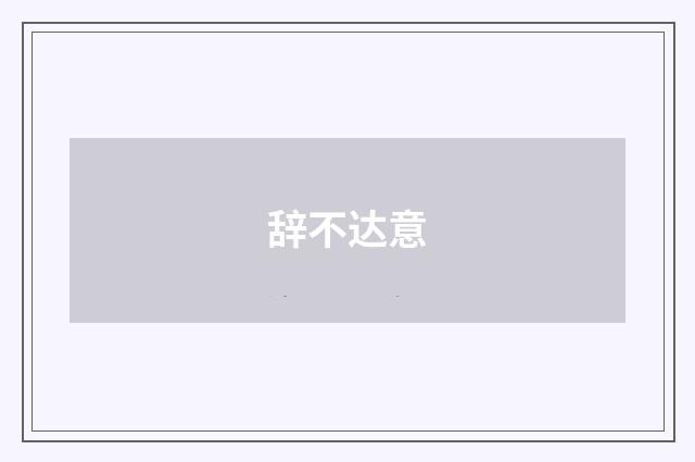 辞不达意