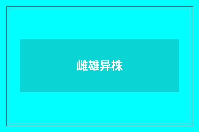 雌雄异株