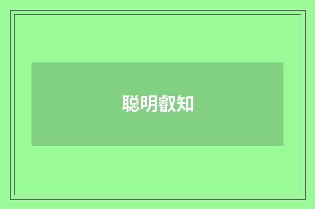 聪明叡知