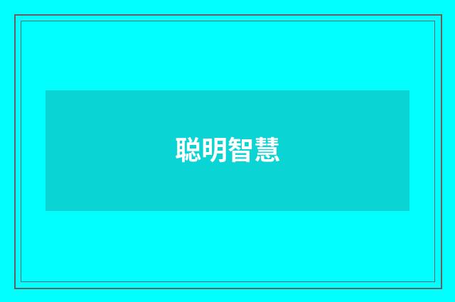 聪明智慧