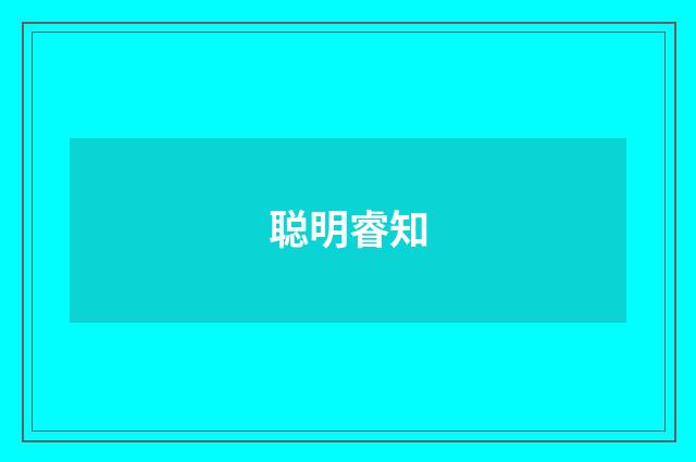 聪明睿知