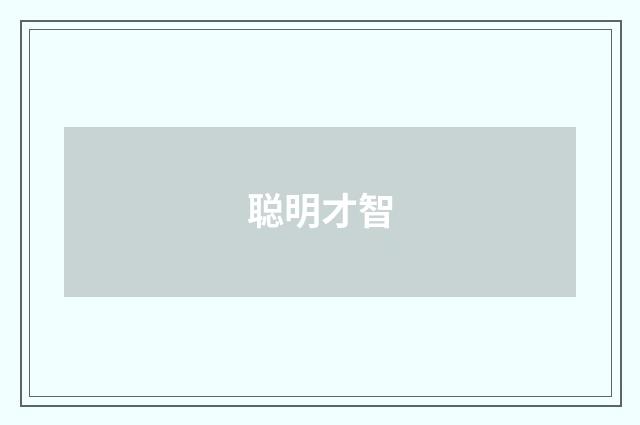 聪明才智