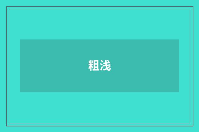 粗浅