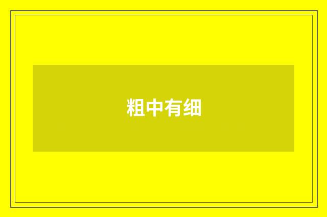 粗中有细