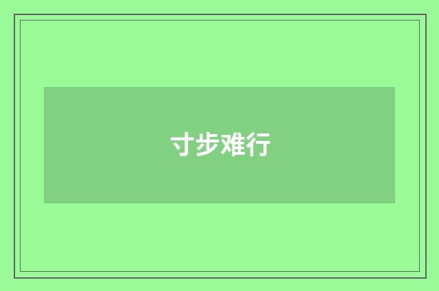 寸步难行