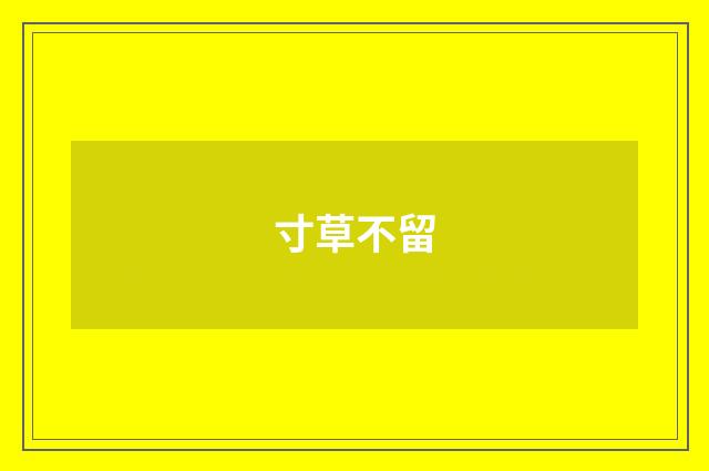 寸草不留