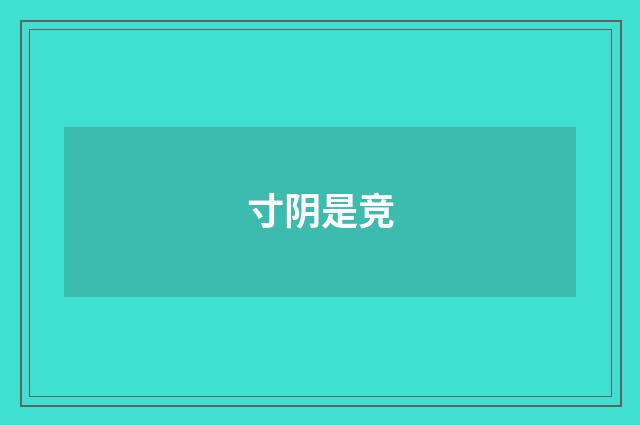 寸阴是竞