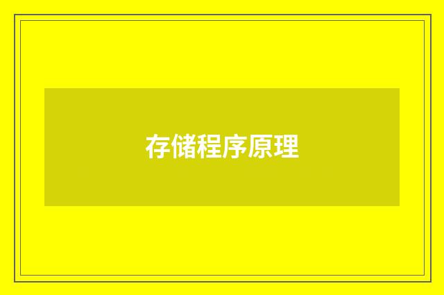 存储程序原理