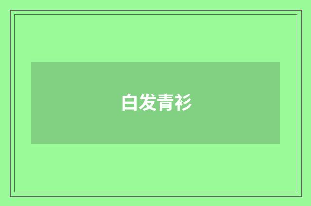 白发青衫