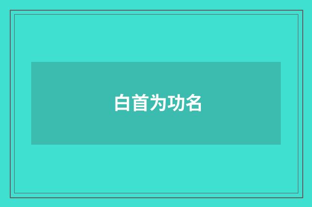 白首为功名