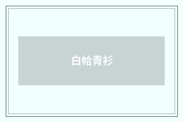 白帢青衫