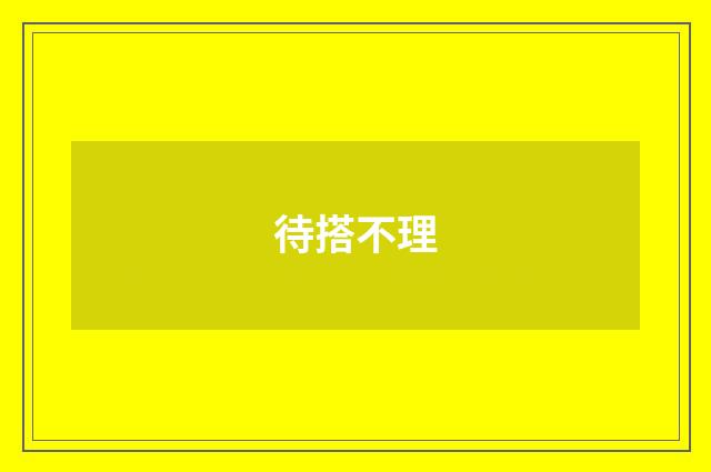 待搭不理