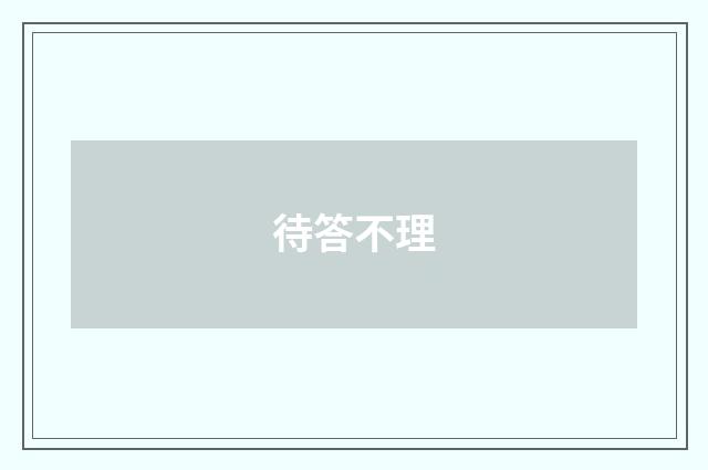 待答不理
