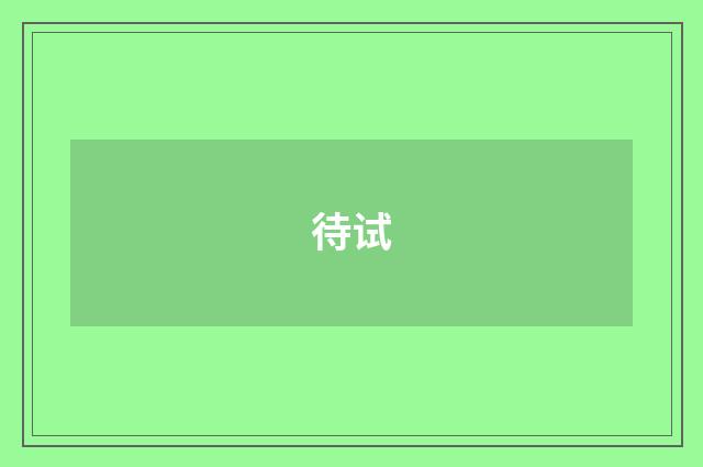 待试