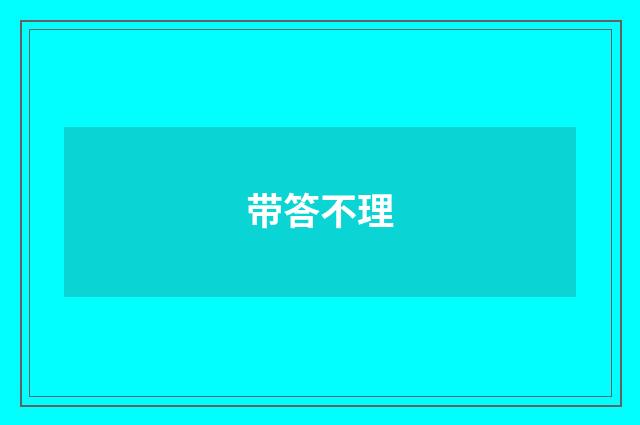 带答不理