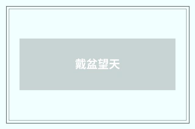 戴盆望天