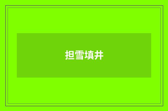 担雪填井