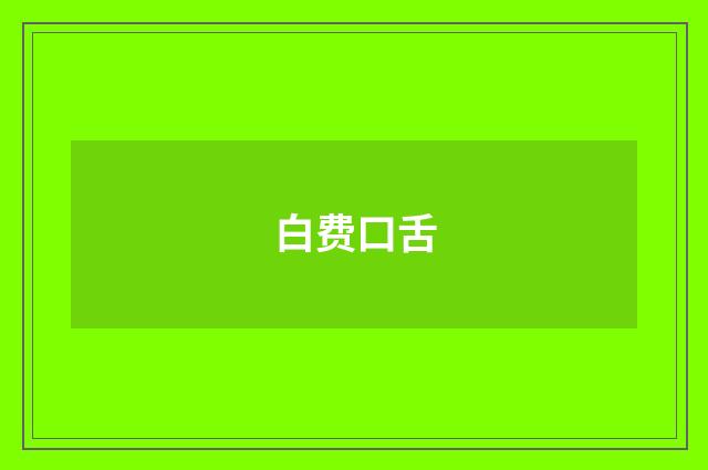 白费口舌