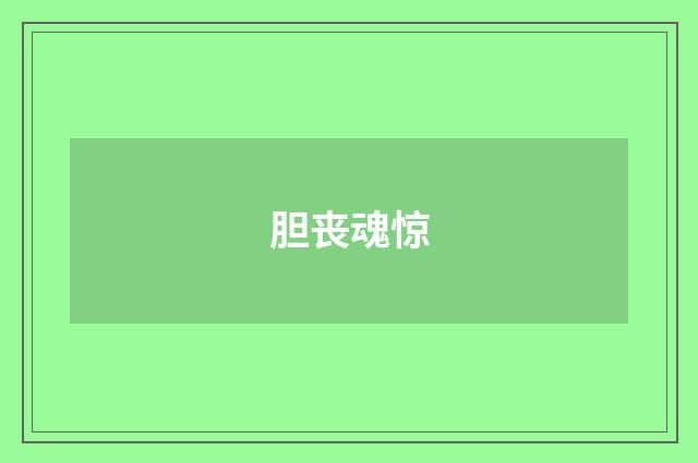 胆丧魂惊