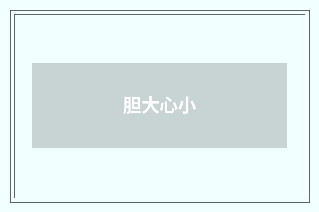 胆大心小