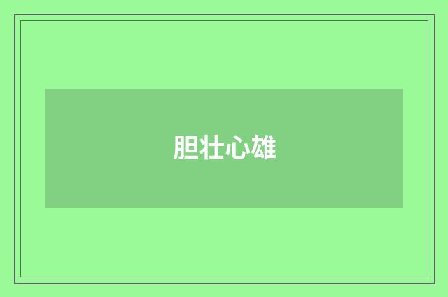 胆壮心雄