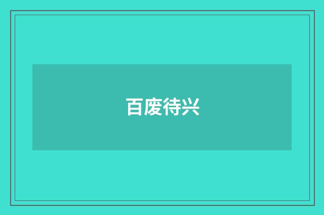 百废待兴