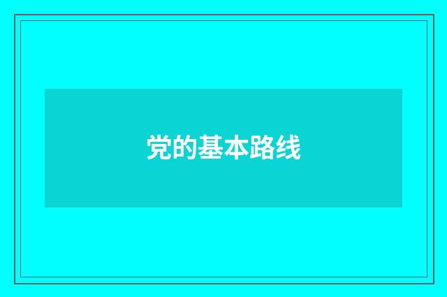 党的基本路线