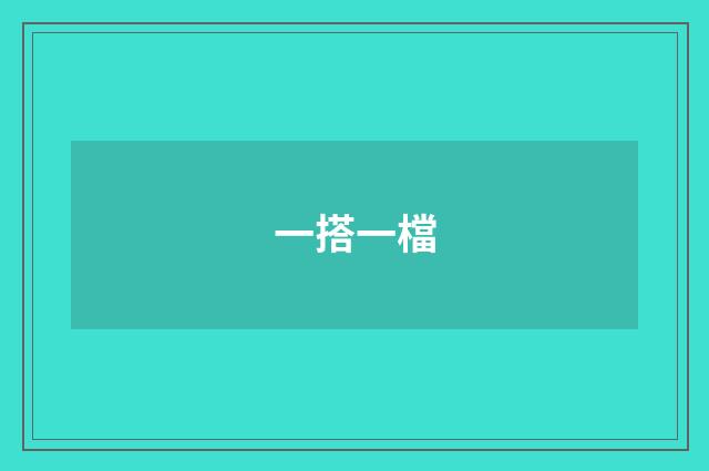 一搭一檔