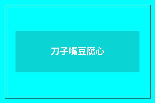 刀子嘴豆腐心