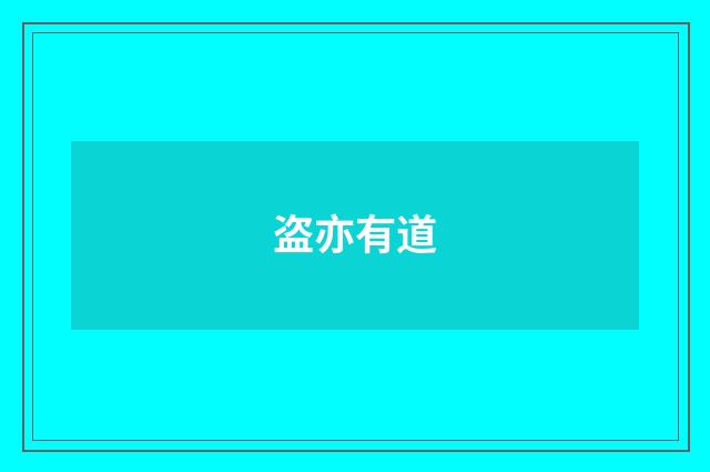 盗亦有道