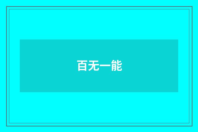 百无一能