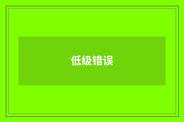 低级错误