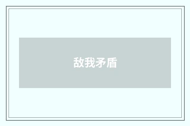 敌我矛盾