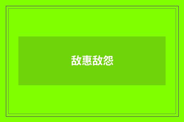 敌惠敌怨