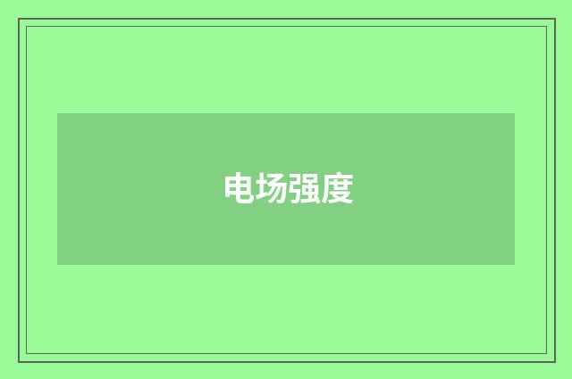 电场强度