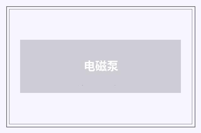 电磁泵