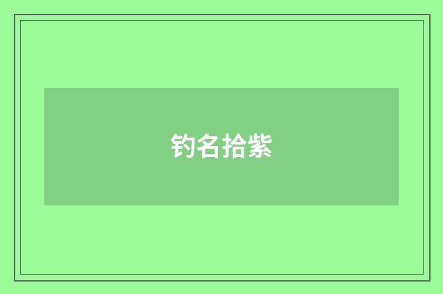 钓名拾紫
