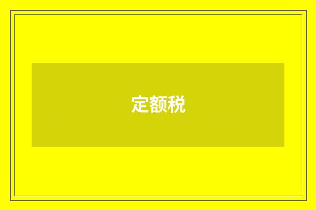 定额税
