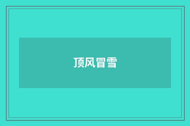顶风冒雪