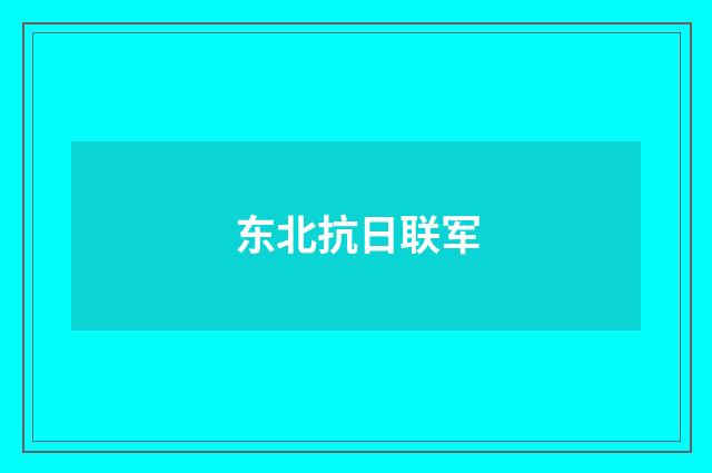 东北抗日联军