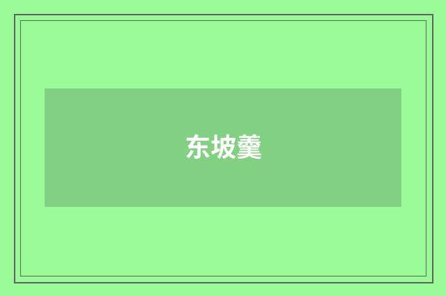 东坡羹