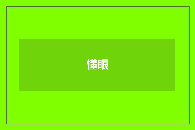 懂眼